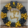 Birthday Balloon Decoration in Kolkata – Luxury Black & Gold Balloon Ring