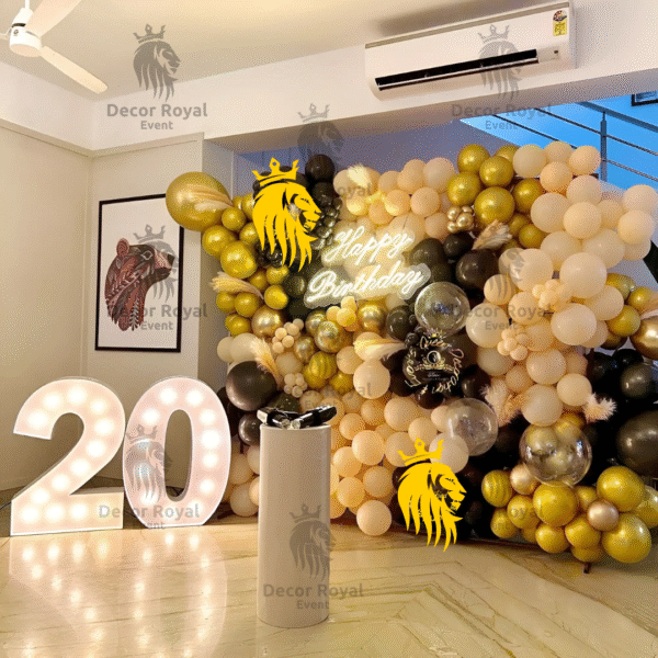 Birthday Balloon Decoration in Kolkata – 20th Birthday Balloon Backdrop