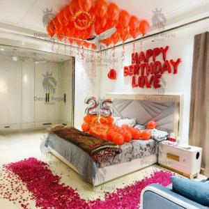 Birthday Balloon Decoration in Kolkata – 25th Birthday Red Room Surprise