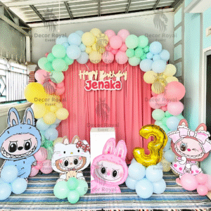 Birthday Balloon Decoration in Kolkata – 3rd Birthday Pastel Party Decor