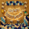 Birthday Balloon Decoration in Kolkata – Blue & Silver Birthday Decor