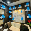 Birthday Balloon Decoration in Kolkata – Blue & White Birthday Balloons