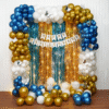 Anniversary Balloon Decoration in Kolkata – Blue and Gold Anniversary Decor