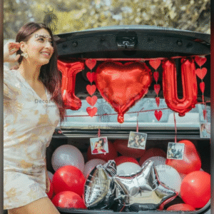 Anniversary Balloon Decoration in Kolkata – Car boot I Love You Surprise