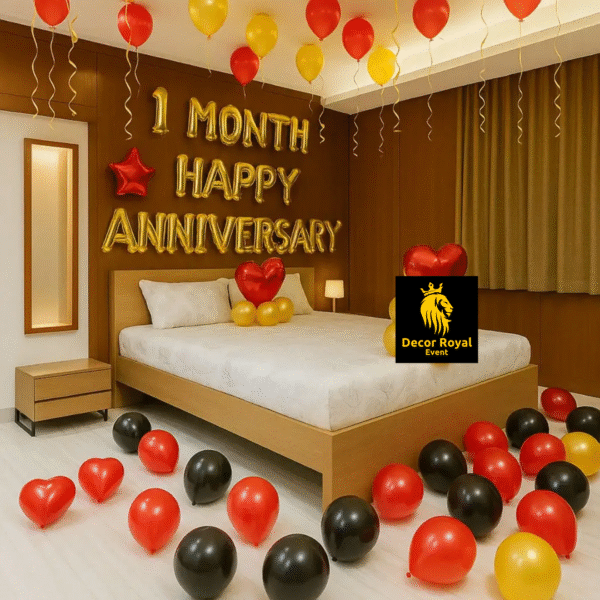Anniversary Balloon Decoration in Kolkata – First Month Anniversary Room Decor