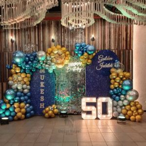 Birthday Balloon Decoration in Kolkata – Golden Jubilee Balloon Decor