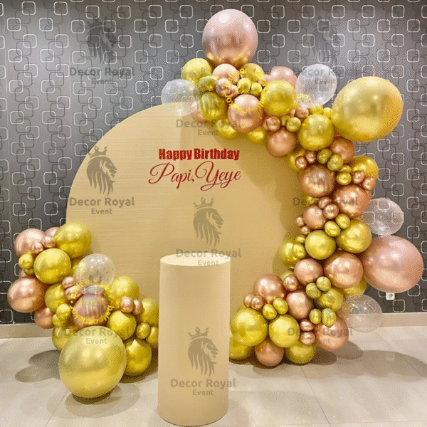 Birthday Balloon Decoration in Kolkata – Golden & Rose Gold Birthday Decor