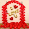 Anniversary Balloon Decoration in Kolkata – I Love U Balloon Surprise Decor
