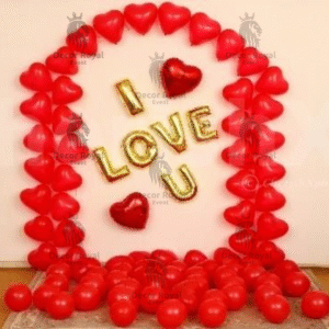 Anniversary Balloon Decoration in Kolkata – I Love U Balloon Surprise Decor
