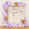 Birthday Balloon Decoration in Kolkata – Lavender & Gold Birthday Decor