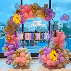 Birthday Balloon Decoration in Kolkata – Lilac & Pink Birthday Decor