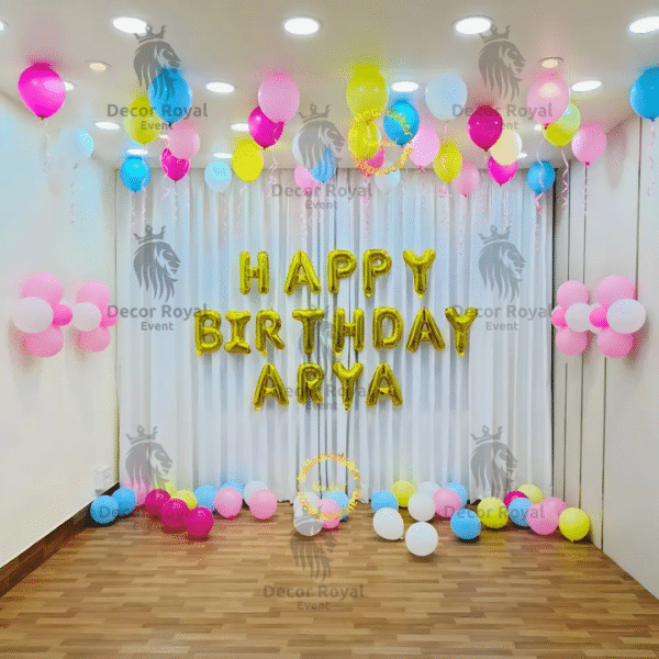 Birthday Balloon Decoration in Kolkata – Multicolor Birthday Balloon Decor (2)