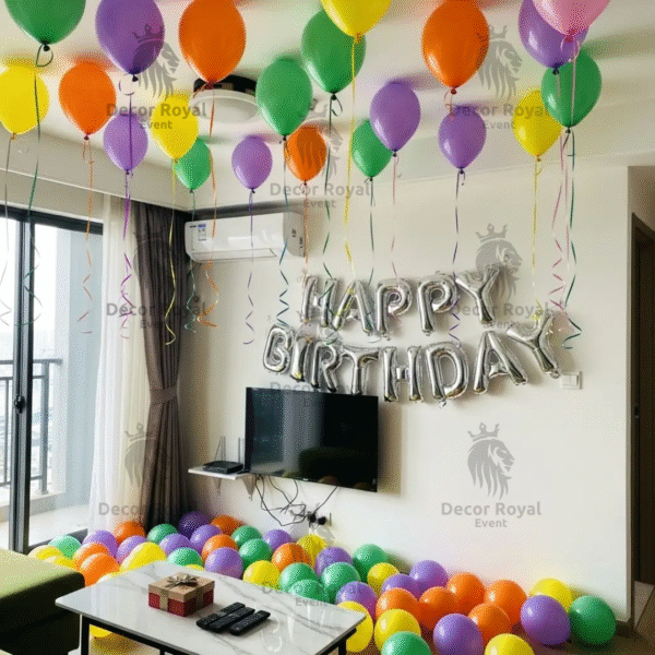 Birthday Balloon Decoration in Kolkata – Multicolor Birthday Balloon Decor