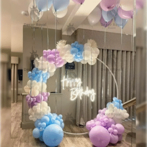 Birthday Balloon Decoration in Kolkata – Pastel Balloon Circle Decor