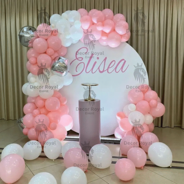 Birthday Balloon Decoration in Kolkata – Pink and White Balloon Birthday Decor