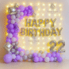 Birthday Balloon Decoration in Kolkata – Purple & Silver 22nd Birthday Decor