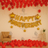 Anniversary Balloon Decoration in Kolkata – Red & Gold Anniversary Balloon Decor