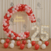 Anniversary Balloon Decoration in Kolkata – Red and Pink Circle Balloon Decor