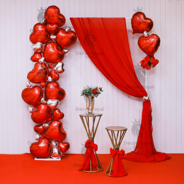 Anniversary Balloon Decoration in Kolkata – Romantic Red Heart Anniversary Decor