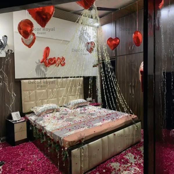 Anniversary Balloon Decoration in Kolkata – Romantic Surprise Bedroom Decor
