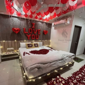 Anniversary Balloon Decoration in Kolkata – Romantic I Love You Room Decor