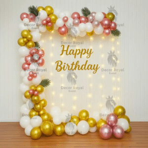 Rose Gold Birthday Balloon Decor – Birthday Balloon Decoration in Kolkata