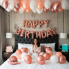 Rose Gold Birthday Room Decor (2) – Birthday Balloon Decoration in Kolkata