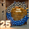 Anniversary Balloon Decoration in Kolkata – Silver and Blue 25th Anniversary Decor