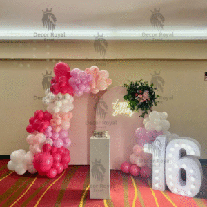 Sweet 16 Pink Birthday Decor – Birthday Balloon Decoration in Kolkata