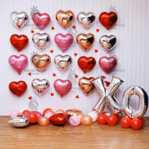 Anniversary Balloon Decoration in Kolkata – XOXO Heart Balloon Decor